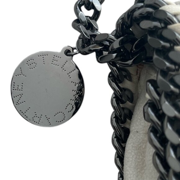 Stella McCartney Off-White Vegetarian Suede & Chain Quilted Shoulder Clutch Bag - Picture 2 of 10